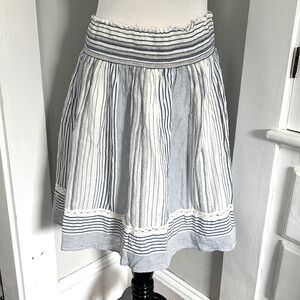 Max studio size, large blue, and white skirt